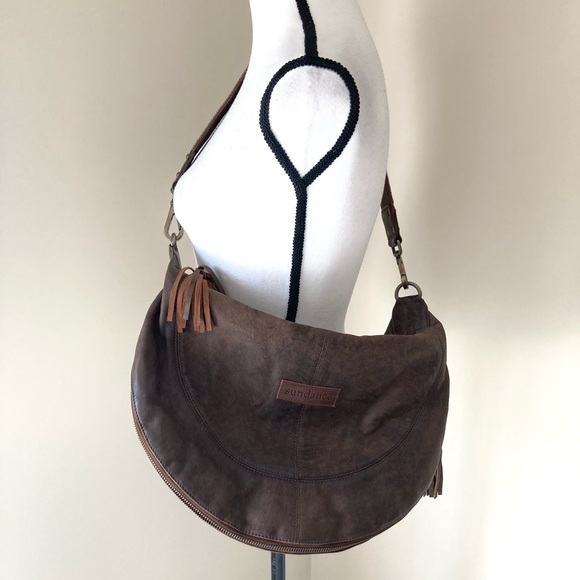 Sundance Brown Leather Saddle Bag Handbag - Picture 6 of 15